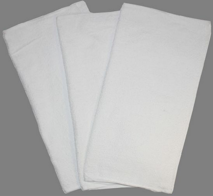 Hi-Tech White Cotton Heavy Terry Towels 20"x20" (12 per pack)