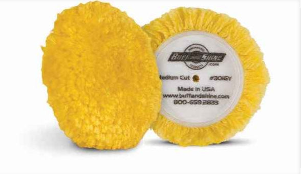 Buff & Shine 3" Yellow Wool Blend 4 Ply Twist Polishing (2 per pack) 301GY