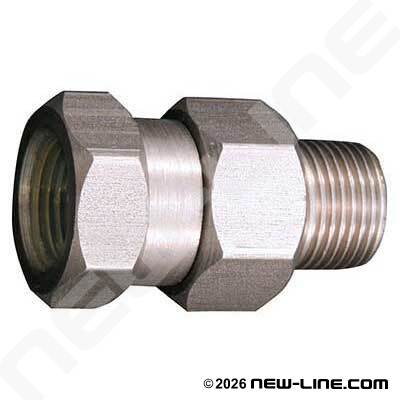 New-Line Stainless Steel FPTxMPT 5000 PSI In Line Swivel