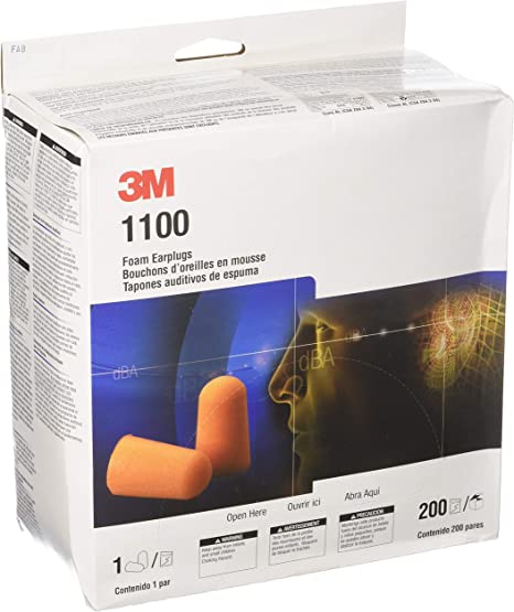 3M 100 Foam Ear Plugs (200 pair per box)