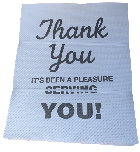 CB Floor Mat Paper Thank You! (250 pieces per pack)