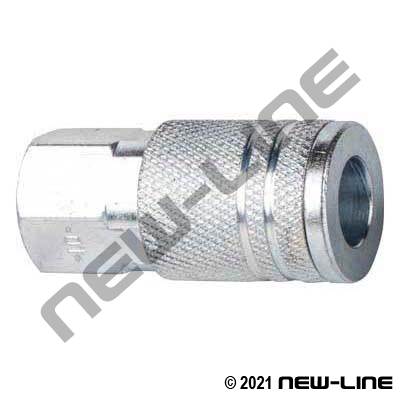 New-Line 1/4" PLATED INDUSTRIAL COUPLER X 1/4" FEMALE NPT