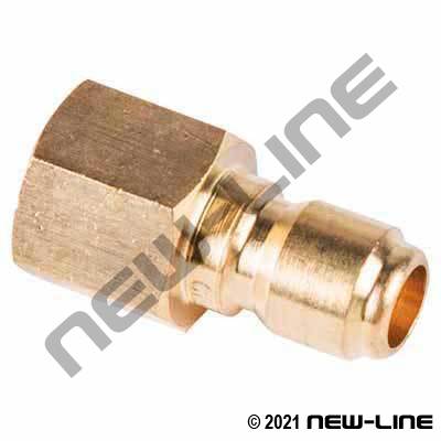 New-Line 1/4" Brass Straight Thru Female NPT x Nipple