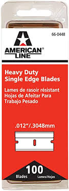 Hi-Tech American Line Heavy Duty Steel Back Single Edge Razor Blades #12 100/box